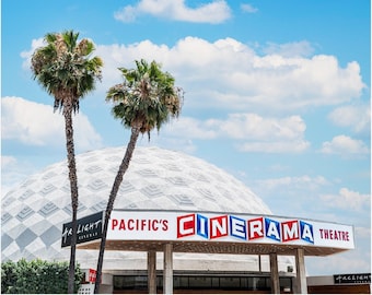 Cinerama Dome Theater, Movie Theatre Photo, Architecture Photograph, Hollywood Decor, Mid-century Decor