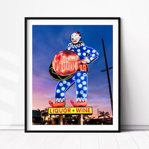 Circus Liquors Mid Century Hollywood Icon Neon Sign Print California Architecture Wall Decor