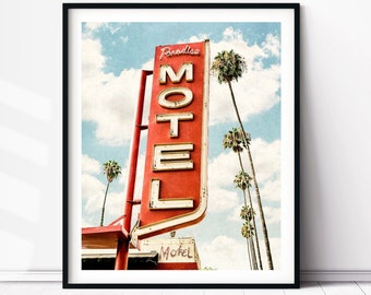 Paradise Motel Sign, Vintage Motel Sign, Retro Motel Sign, Sunset Blvd, Los Angeles print