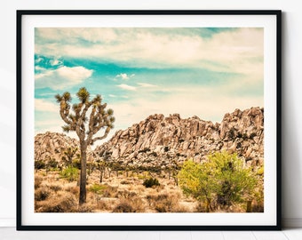 Joshua Tree National Park, Desert Landscape Photography, Joshua Tree Print, Desert Wall Decor, Boho Wall Art, Bohemian Wall Art