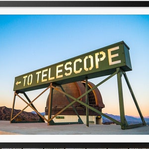 Griffith Observatory Telescope Sign Print, Art Deco Architecture Photography, Historic Los Angeles Landmark  LA Wall Art Vintage Retro Decor