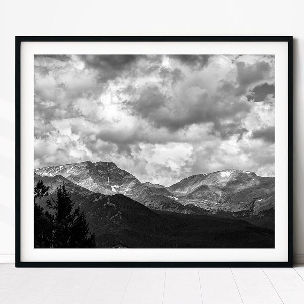 Black and White Mountain Print - Etsy