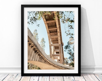 Colorado Street Bridge Print, Pasadena California Art Deco Architecture Decor