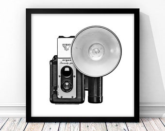 Argus Argoflex Camera Print, Vintage Camera Wall Art, Photography Decor,