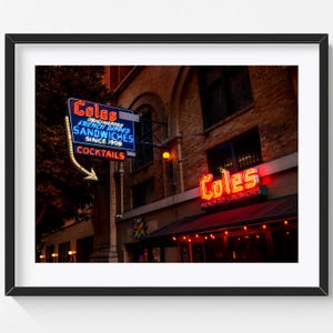 Cole&#39;s French Dip Restaurant Classic Vintage Neon Sign Los Angeles Kitchen Decor Fine Art Print Poster