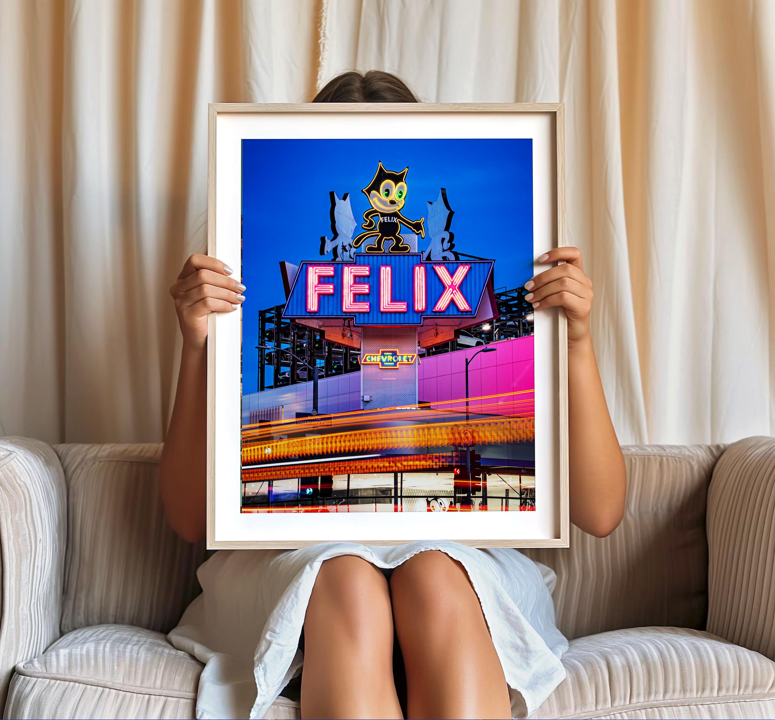 Felix the Cat Chevrolet Neon Sign Vintage Retro Mid Century Modern 