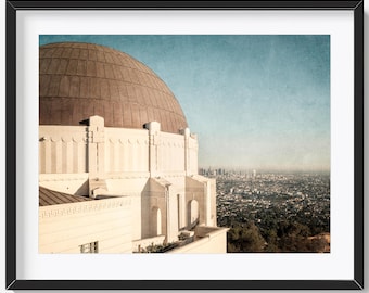 Griffith Observatory Print Art Deco Decor Architectural Photography Historic Los Angeles LA Wall Art Retro Architecture