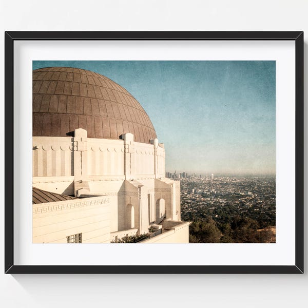 Griffith Observatory Print Art Deco Decor Architectural Photography Historic Los Angeles LA Wall Art Retro Architecture