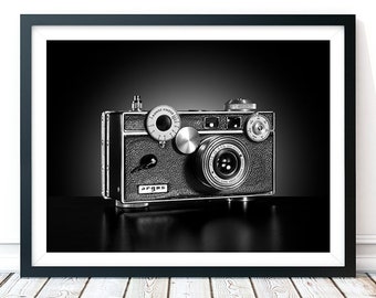 Vintage Camera Print, Retro Camera Decor, Camera Wall Art, Argus C3 Rangefinder