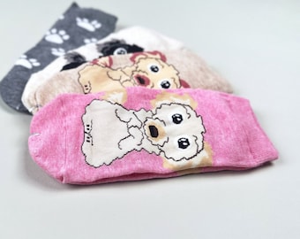 Golden Doodle dog mom gifts for her, Dog Socks for Women, birthday gift for LabraDoodle Mom, Dog sitters and Veterinarians, Christmas Gift