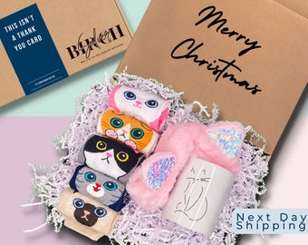 Purrrfect Gift Box for Cat Lover | Cat Socks For Women | Cat Mom | Cat Socks | Friendship Birthday Box | Cat Gifts for Women | Christmas