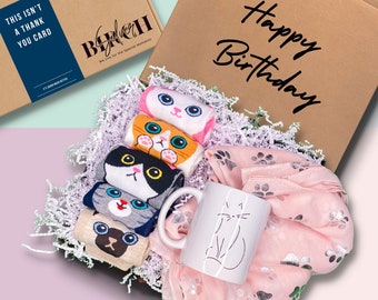 Meowzing Gift Box for Cat Lover | Cat Socks For Women | Cat Mom | Cat Socks |  Birthday Box For Cat Mom | Cat Gifts for Women | Christmas