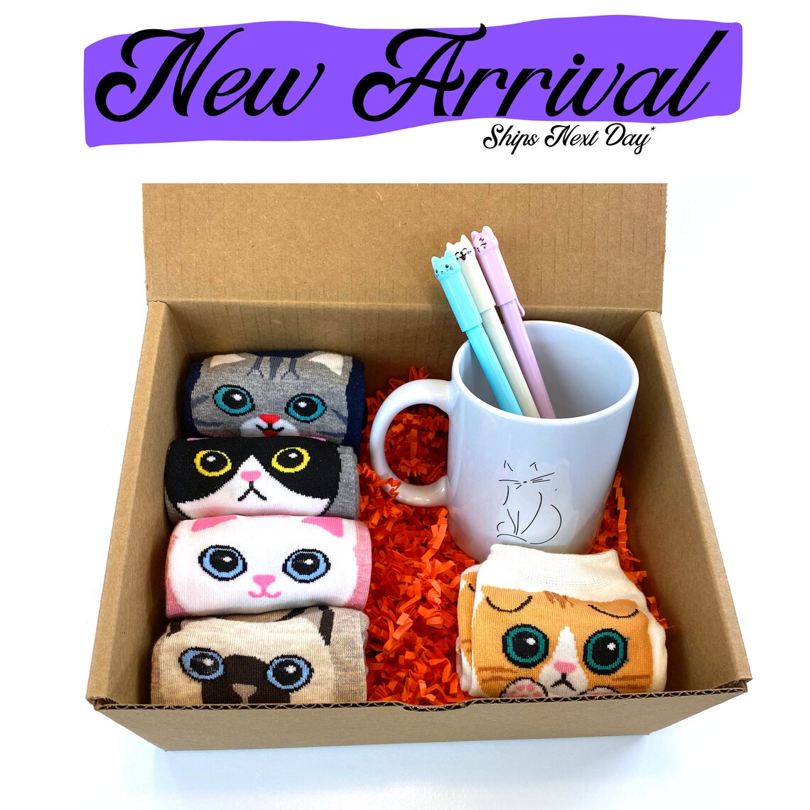 Cat Lovers Gift Box Cat theme gift for woman Valentines Etsy