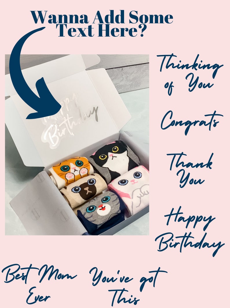 Gift Box for Cat Lover Cat Socks for Women Cat Mom Cat Etsy