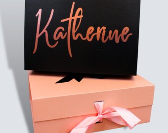 Personalized Gift Box | Bridesmaid | Gift for Her |  | Maid of Honor Proposal | Bridal Party Gifts and Favors | Bridal Shower | EMPTY | LG