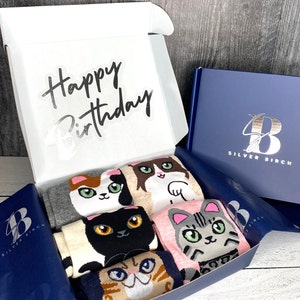 Gift Box for Cat Lover Cat Socks For Women Cat Mom Cat Socks Friendship Birthday Box For Cat Mom Cat Gifts for Women Christmas image 4