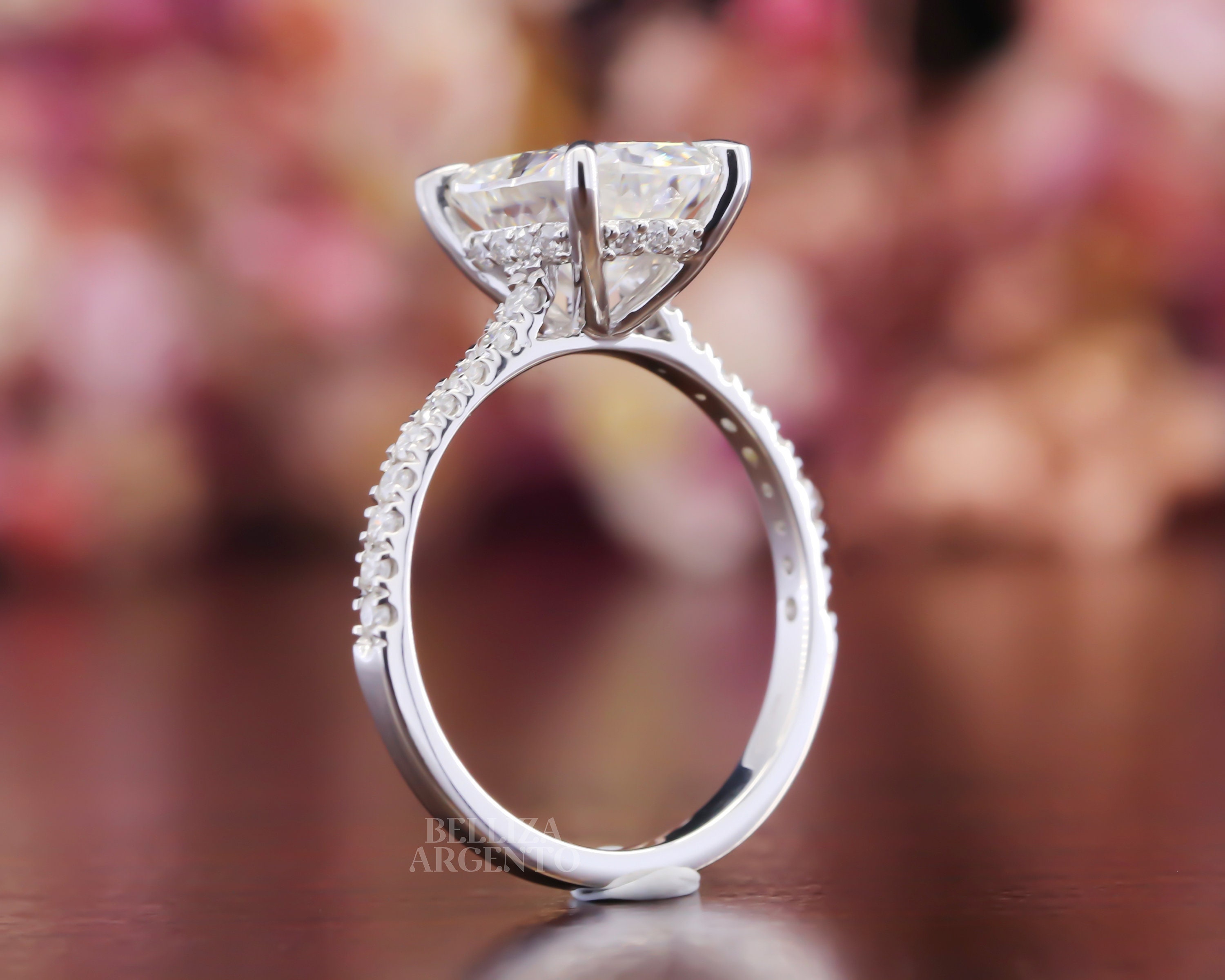 Clara Pucci 4.55 CT Cushion Cut CZ Solitaire Engagement Ring 14K Yello