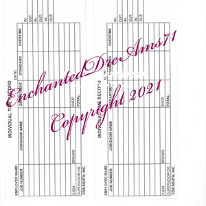 Vintage Individual Time Record ( Digital )