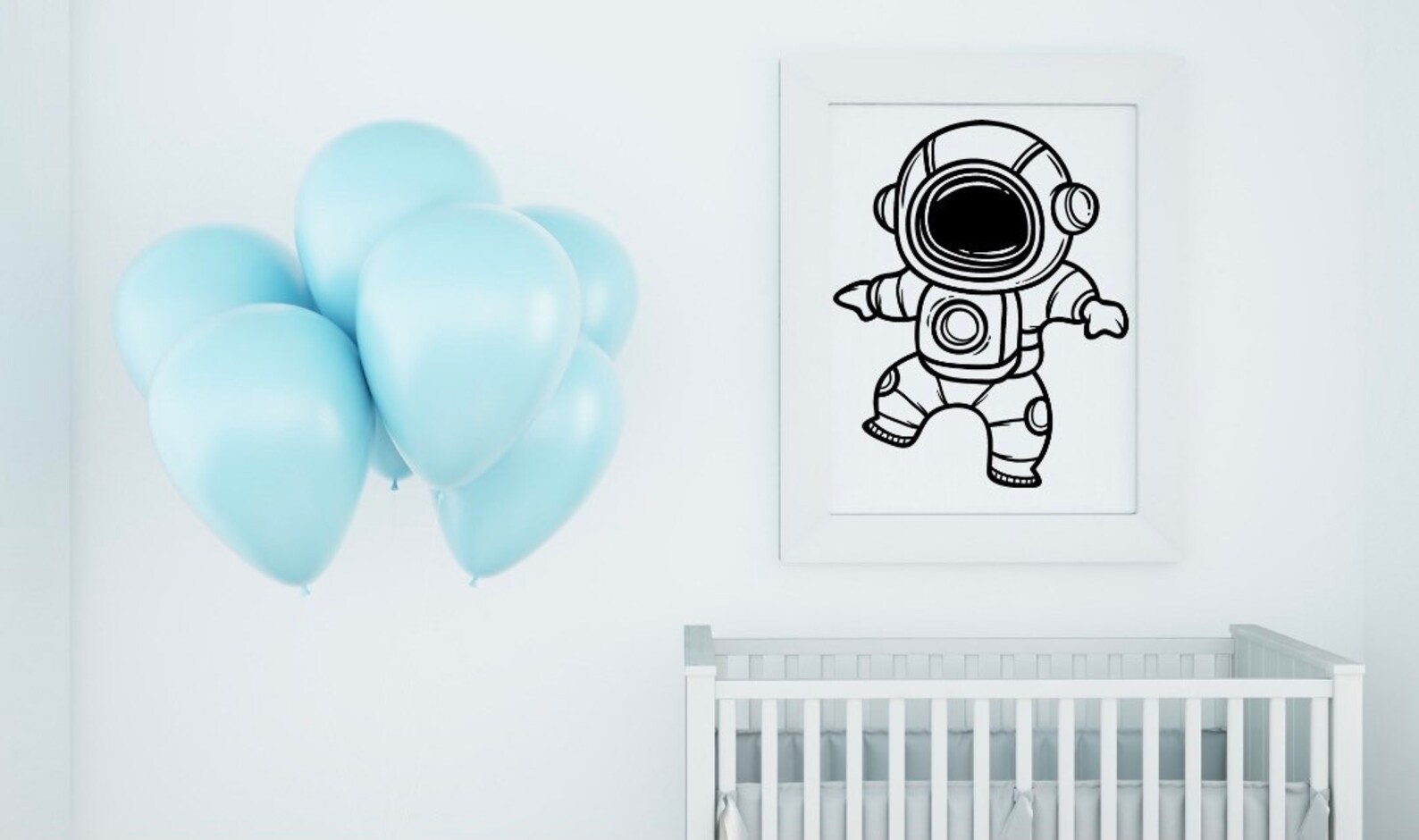 Astronaut Theme Nursery Wall Art Baby Boy Etsy
