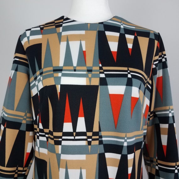 60's Vintage Mod Geometric Shift Dress by Sears F… - image 3