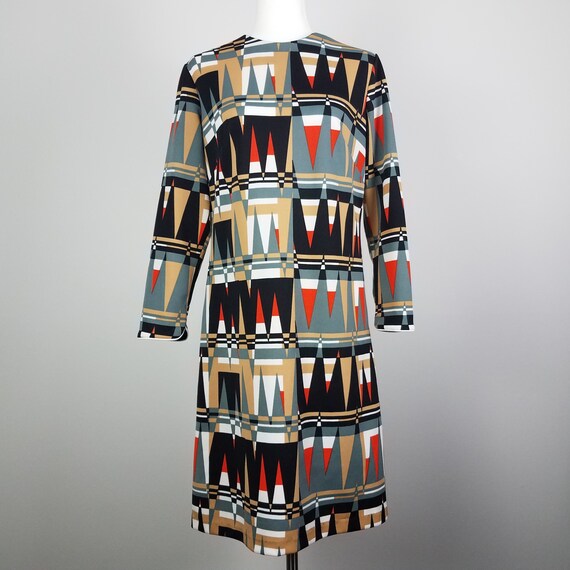 60's Vintage Mod Geometric Shift Dress by Sears F… - image 2