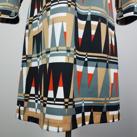 60's Vintage Mod Geometric Shift Dress by Sears F… - image 5