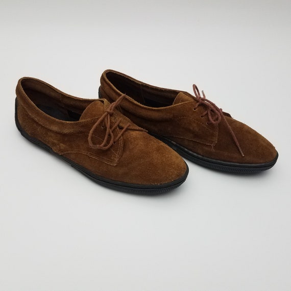 80's Vintage Size 7 Suede Oxford Shoes by LJ Simon