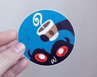 Mothman Sticker - Cryptids & Coffee Series
