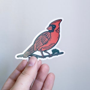 West Virginia’s State Bird Male Cardinal CLEAR Sticker