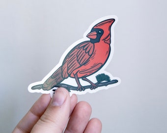 West Virginia’s State Bird Male Cardinal CLEAR Sticker