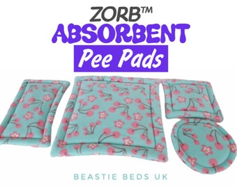Absorbent Pee Pads for Cubes, Cuddle Cups, Sofa's and Lap Pads, Guinea Pig Bed, Zorb Pads, Washable Pee Pad, Reusable