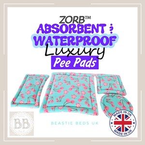 Waterproof, Absorbent Luxury Pee Pads for Cubes, Cuddle Cups, Sofa's and Lap Pads, Guinea Pig Bed, Zorb Pads, Washable Pee Pad, Reusable