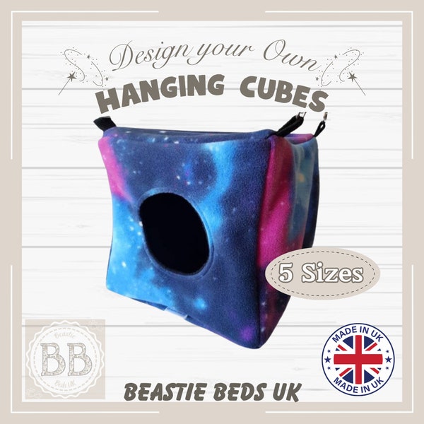 Hanging Cube Bed in 5 Sizes for Rats, Ferrets, Chinchillas, Mice, Hamsters or Degus, Cube bed, Rat Cube, Ferret Cube, Chinchilla Bed,