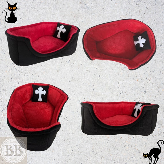 The Cat Cosy Coffin Luxury Halloween Coffin Bed for Cats and