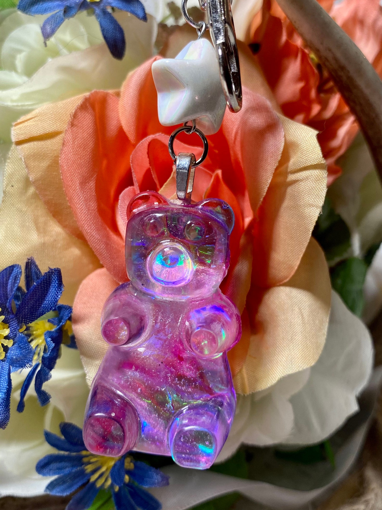 Holographic Galaxy Bear Charms | Etsy