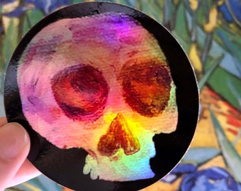 Holographic Skull sticker