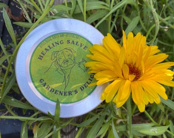 Gardener's Delight Organic Herbal Salve Bálsamo a base de hierbas para el cuidado de la piel