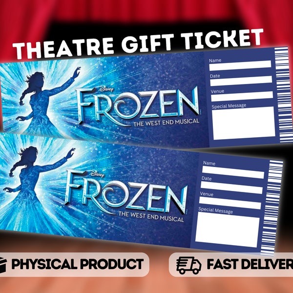 Frozen Musical Theatre Ticket - Surprise Reveal, Gift Card, West End Shows, Souvenir Memorabilia