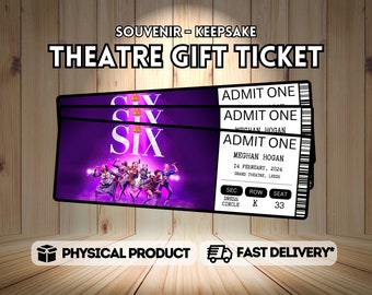 Six the Musical Theatre Ticket with Seating - Surprise Reveal, Gift Card, West End Shows, Souvenir Keepsake Memorabilia