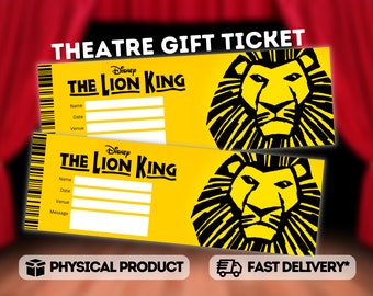 The Lion King Musical Theatre Ticket - Surprise Reveal, Gift Card, West End Shows, Souvenir, Memorabilia