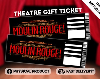 Moulin Rouge Musical Theatre Ticket - Surprise Reveal, Gift Card, West End Shows, Souvenir Memorabilia