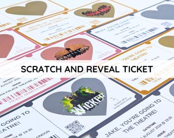 Personalised Scratch and Reveal Theatre Ticket | Surprise Voucher | Musical | West End | Memorabilia | Souvenir
