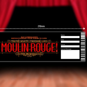 Moulin Rouge Musical Theatre Ticket Surprise Reveal, Gift Card, West End Shows, Souvenir Memorabilia image 4