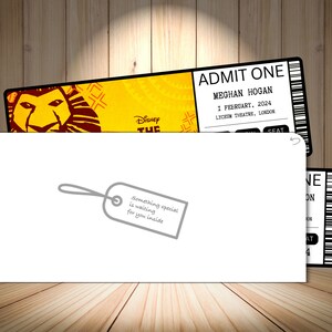 The Lion King Musical Theatre Ticket with Seating Surprise Reveal, Gift Card, West End Shows, Souvenir, Memorabilia, Keepsake image 5