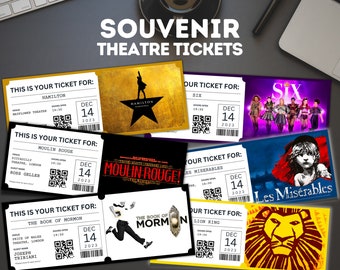 Personalised Souvenir Theatre Ticket | Surprise Voucher | Musical | West End | Memorabilia