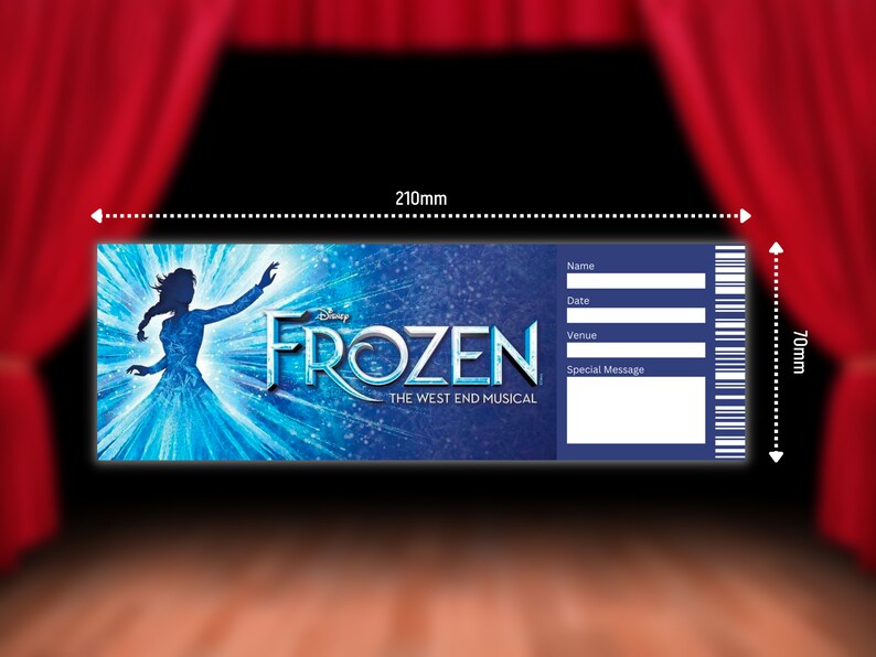 Frozen Theatre Ticket Printable Broadway West End Gift Editable Musical
