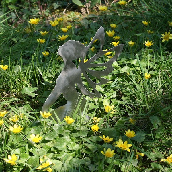 Fée de jardin - Décorations de pots de plantes - Cadeaux de jardin brillants faits à la main - Art décoratif extérieur - Art métallique extérieur - Fées et lutins