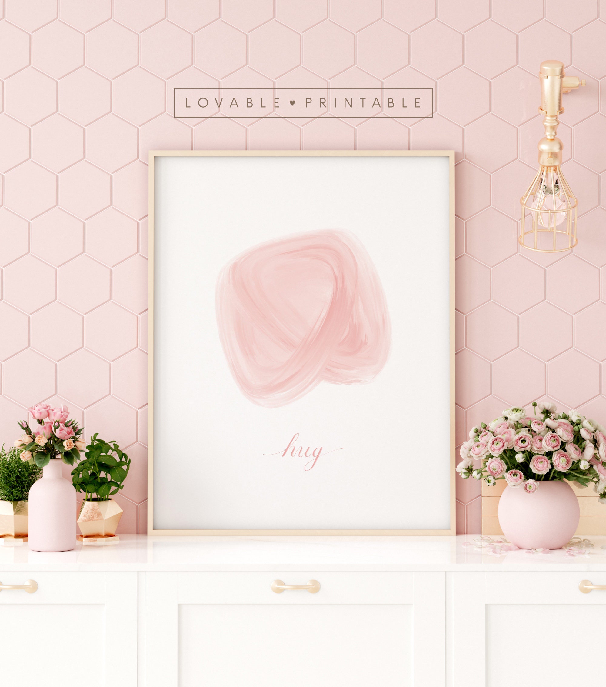 Blush Pink Wall Art Pastel Pink Abstract Wall Art Modern Etsy