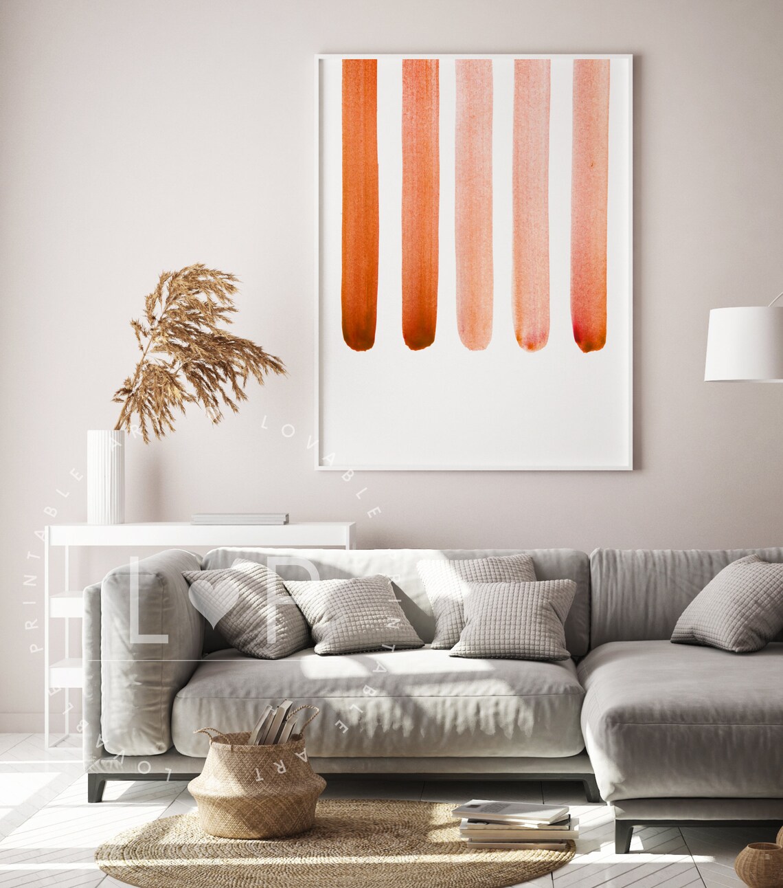 Burnt Orange Lines Wall Art Burnt Orange Vertical Lines Etsy