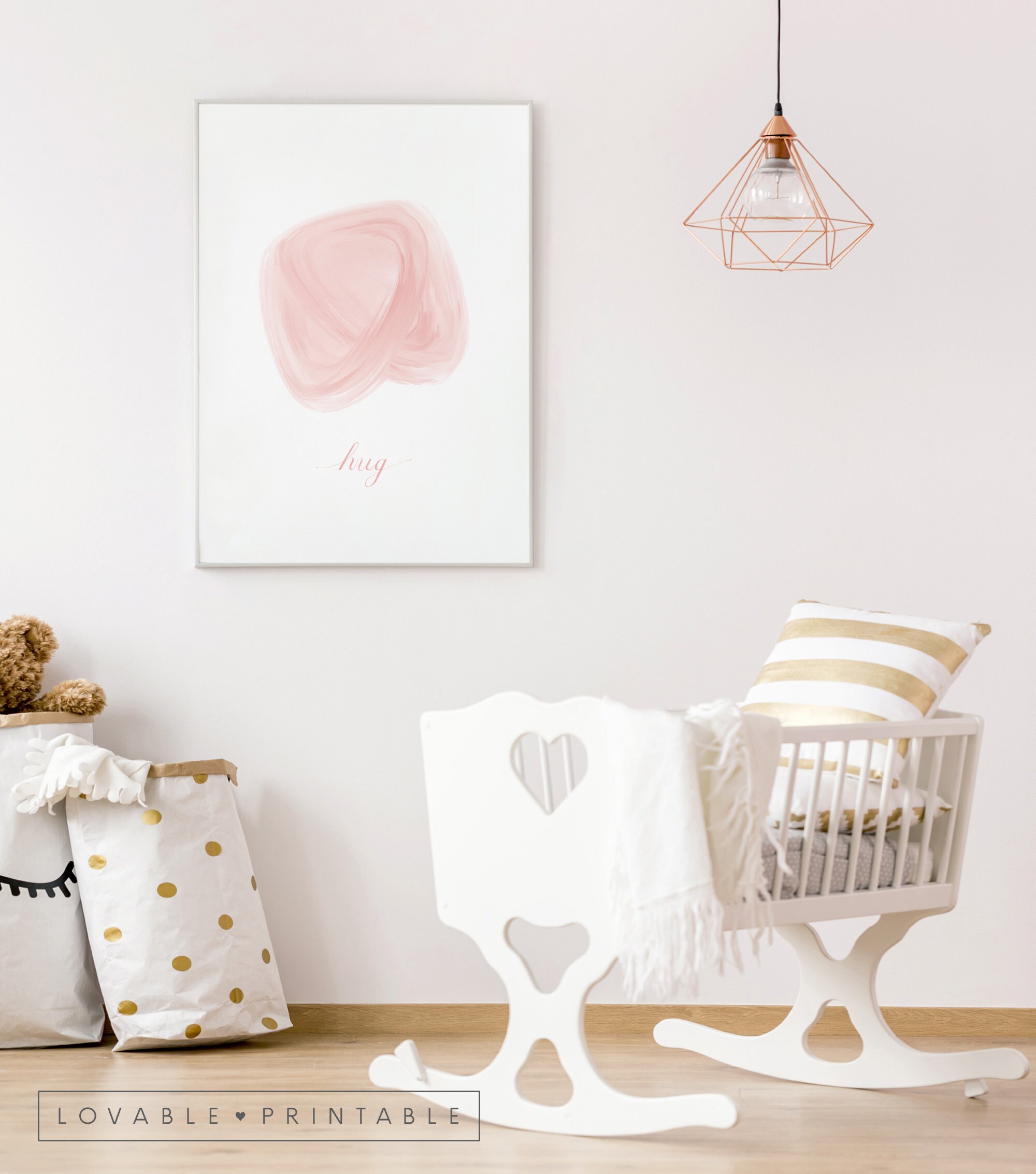 Blush Pink Wall Art Pastel Pink Abstract Wall Art Modern Etsy